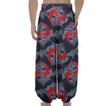 Japanese Koi Carp Fish Pattern Print Lantern Pants
