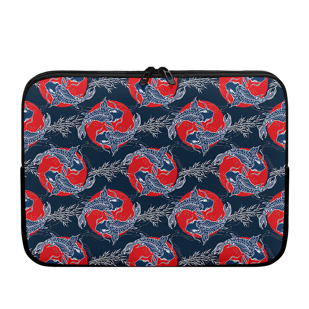 Japanese Koi Carp Fish Pattern Print Laptop Sleeve