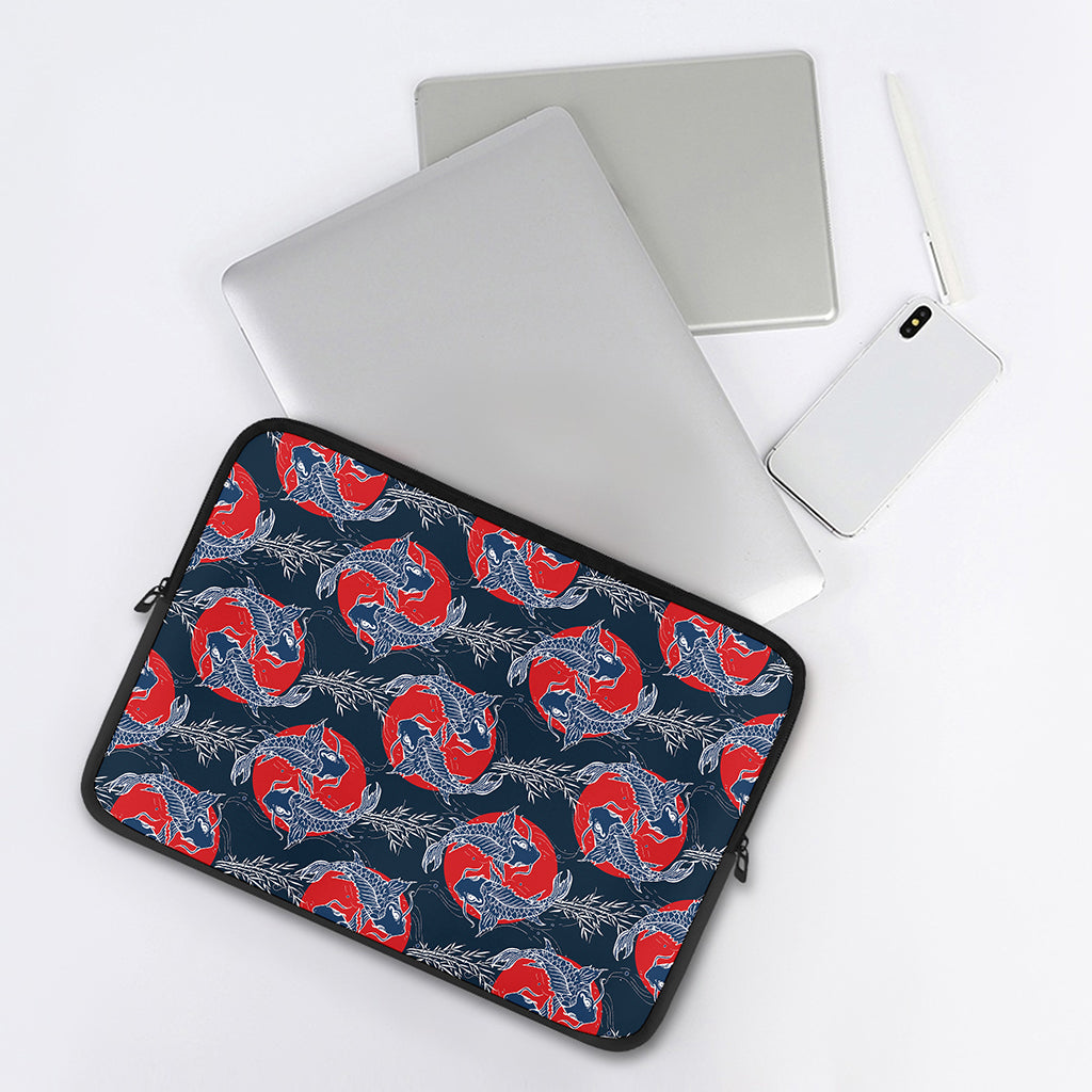 Japanese Koi Carp Fish Pattern Print Laptop Sleeve