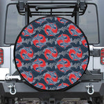 Japanese Koi Carp Fish Pattern Print Leather Spare Tire Cover
