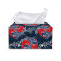 Japanese Koi Carp Fish Pattern Print Leather Tissue Box Cover
