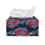 Japanese Koi Carp Fish Pattern Print Leather Tissue Box Cover