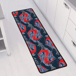 Japanese Koi Carp Fish Pattern Print Long Kitchen Mat