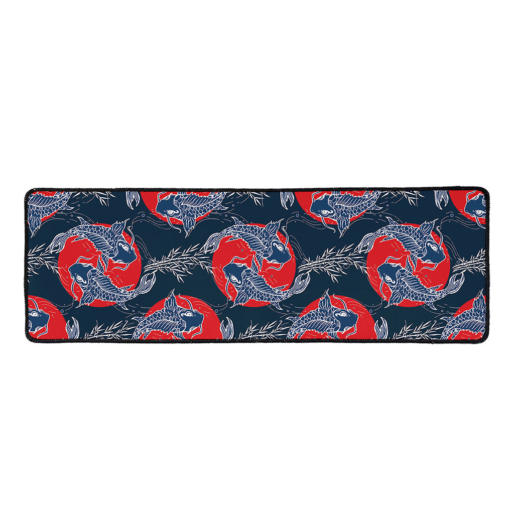 Japanese Koi Carp Fish Pattern Print Long Kitchen Mat