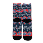 Japanese Koi Carp Fish Pattern Print Long Socks