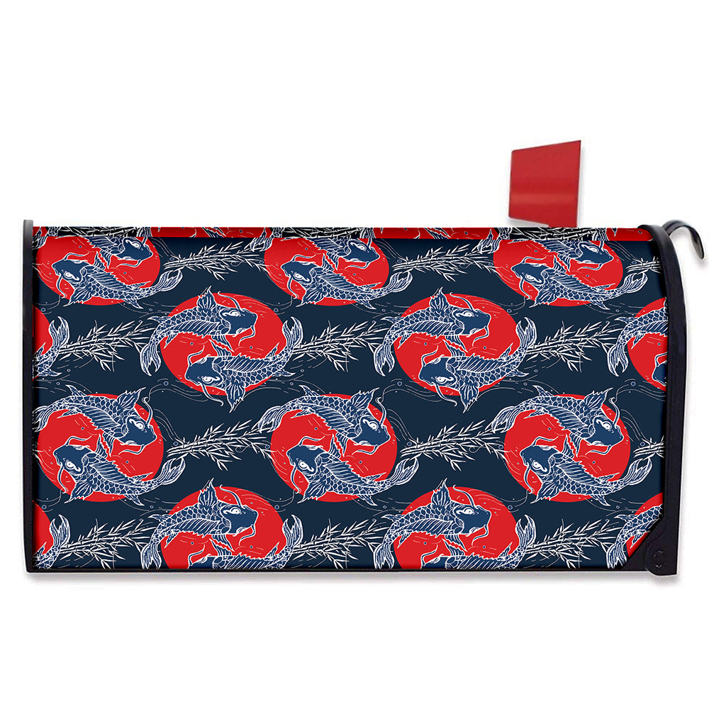 Japanese Koi Carp Fish Pattern Print Mailbox Cover