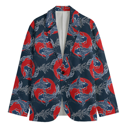 Japanese Koi Carp Fish Pattern Print Men's Blazer