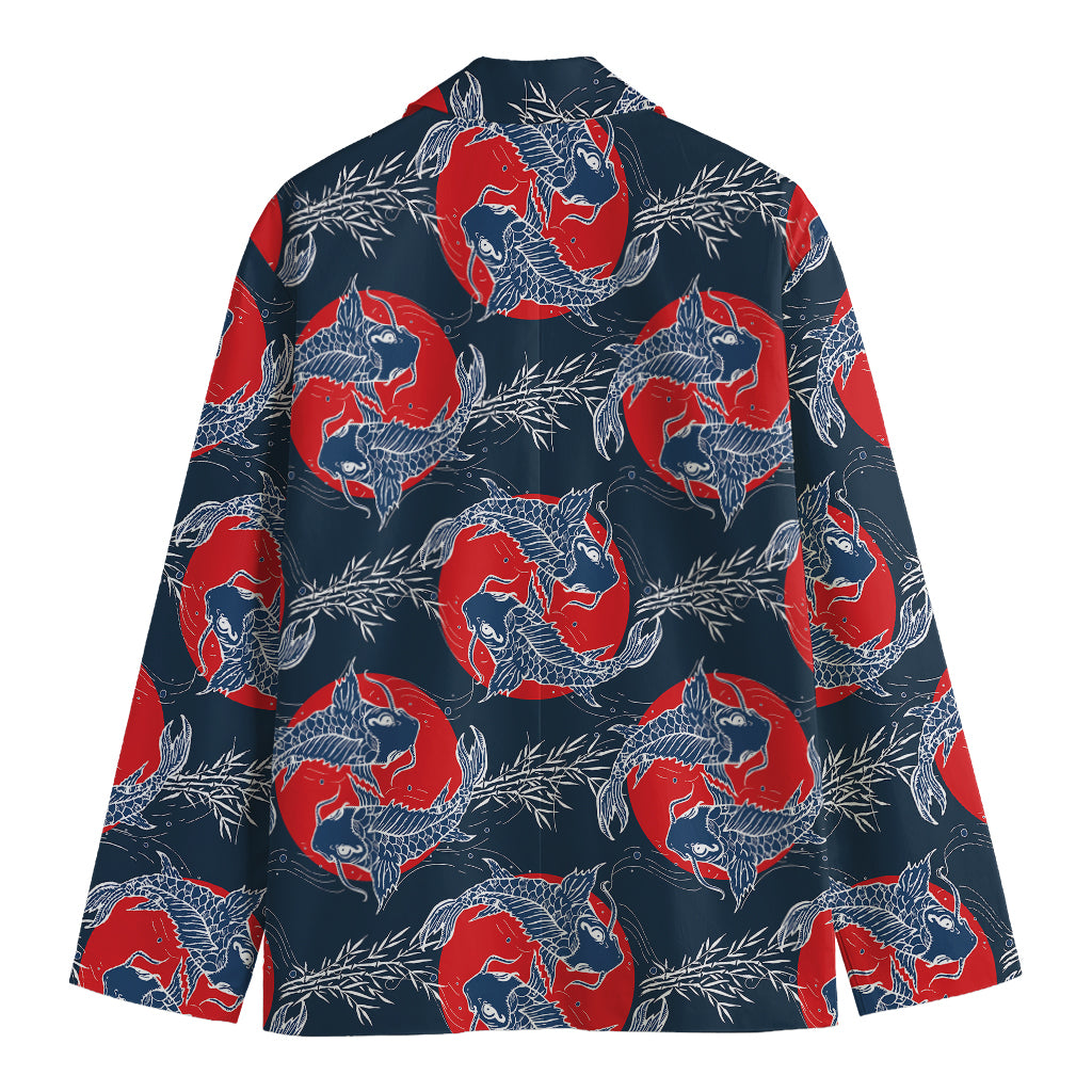 Japanese Koi Carp Fish Pattern Print Men's Blazer