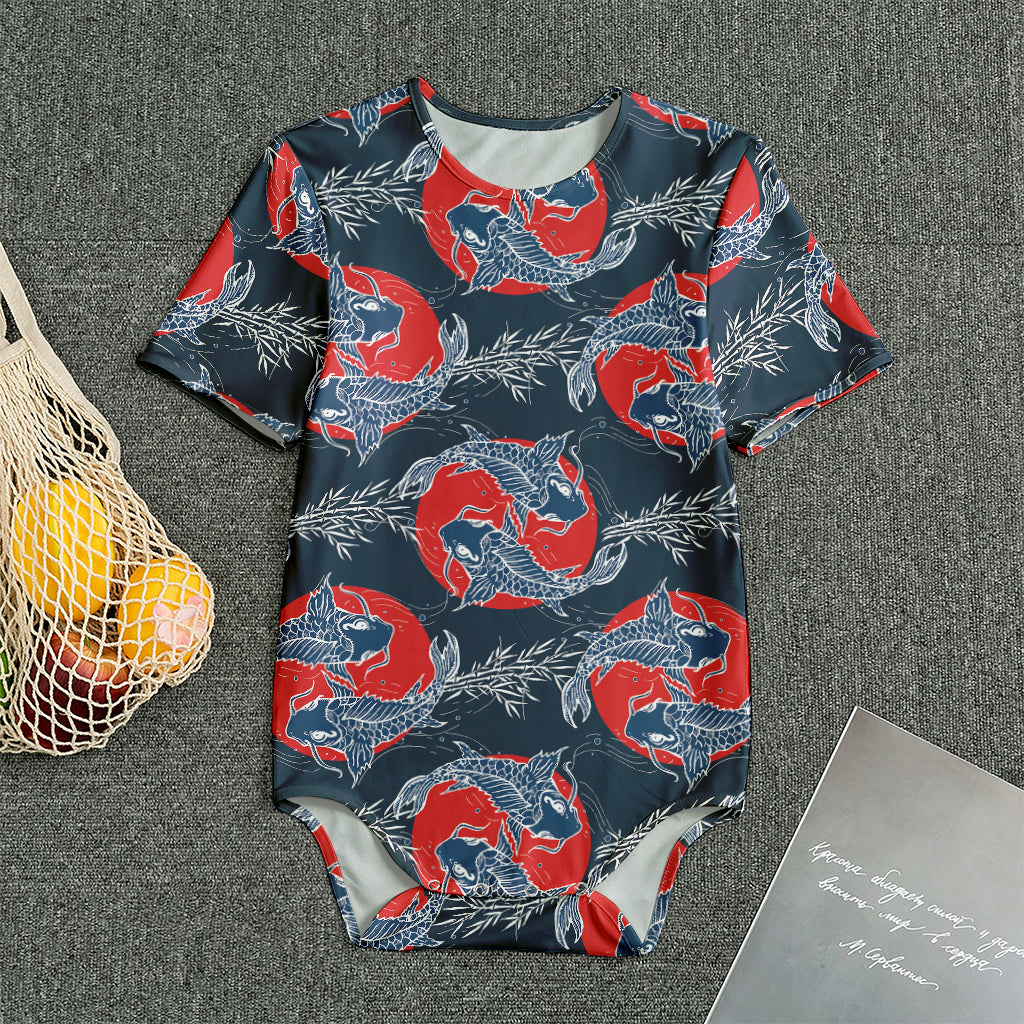 Japanese Koi Carp Fish Pattern Print Men's Bodysuit