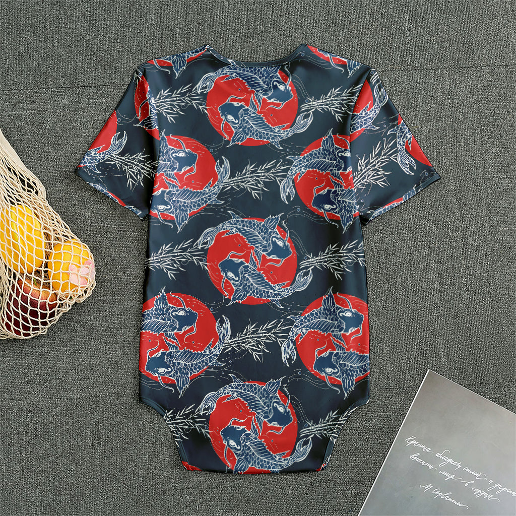 Japanese Koi Carp Fish Pattern Print Men's Bodysuit