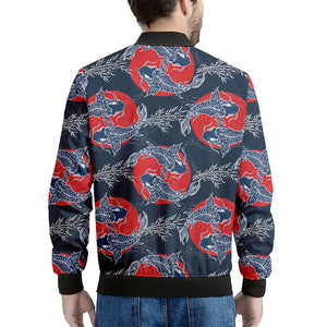 Japanese Koi Carp Fish Pattern Print Men's Bomber Jacket