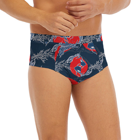 Japanese Koi Carp Fish Pattern Print Men's Briefs