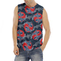 Japanese Koi Carp Fish Pattern Print Men's Fitness Tank Top