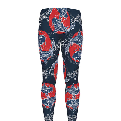 Japanese Koi Carp Fish Pattern Print Men's leggings