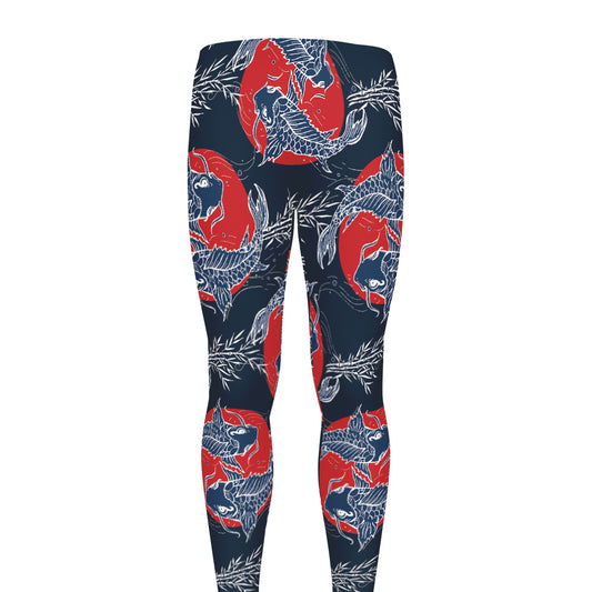Japanese Koi Carp Fish Pattern Print Men's leggings