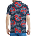 Japanese Koi Carp Fish Pattern Print Men's Polo Shirt