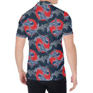 Japanese Koi Carp Fish Pattern Print Men's Shirt