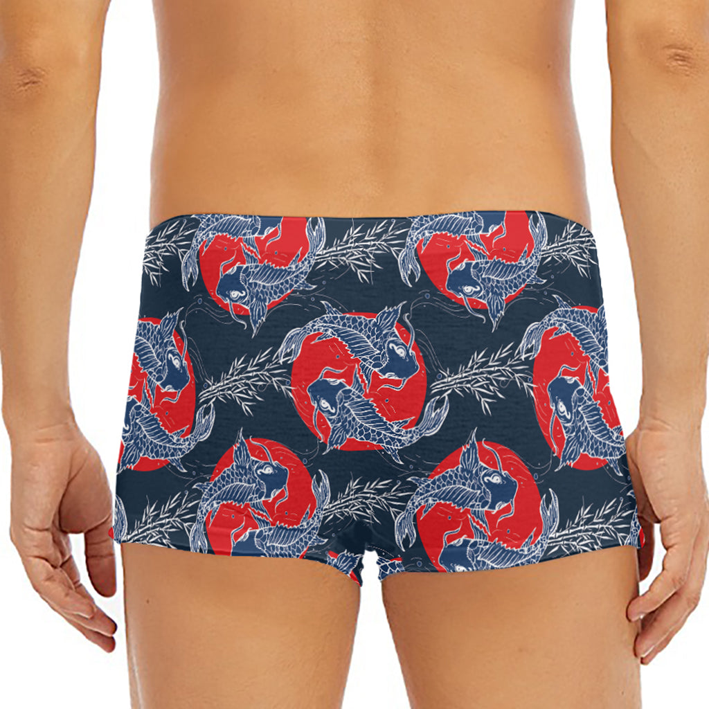 Japanese Koi Carp Fish Pattern Print Men's Short Boxer Briefs