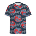 Japanese Koi Carp Fish Pattern Print Men's Athletic T-Shirt