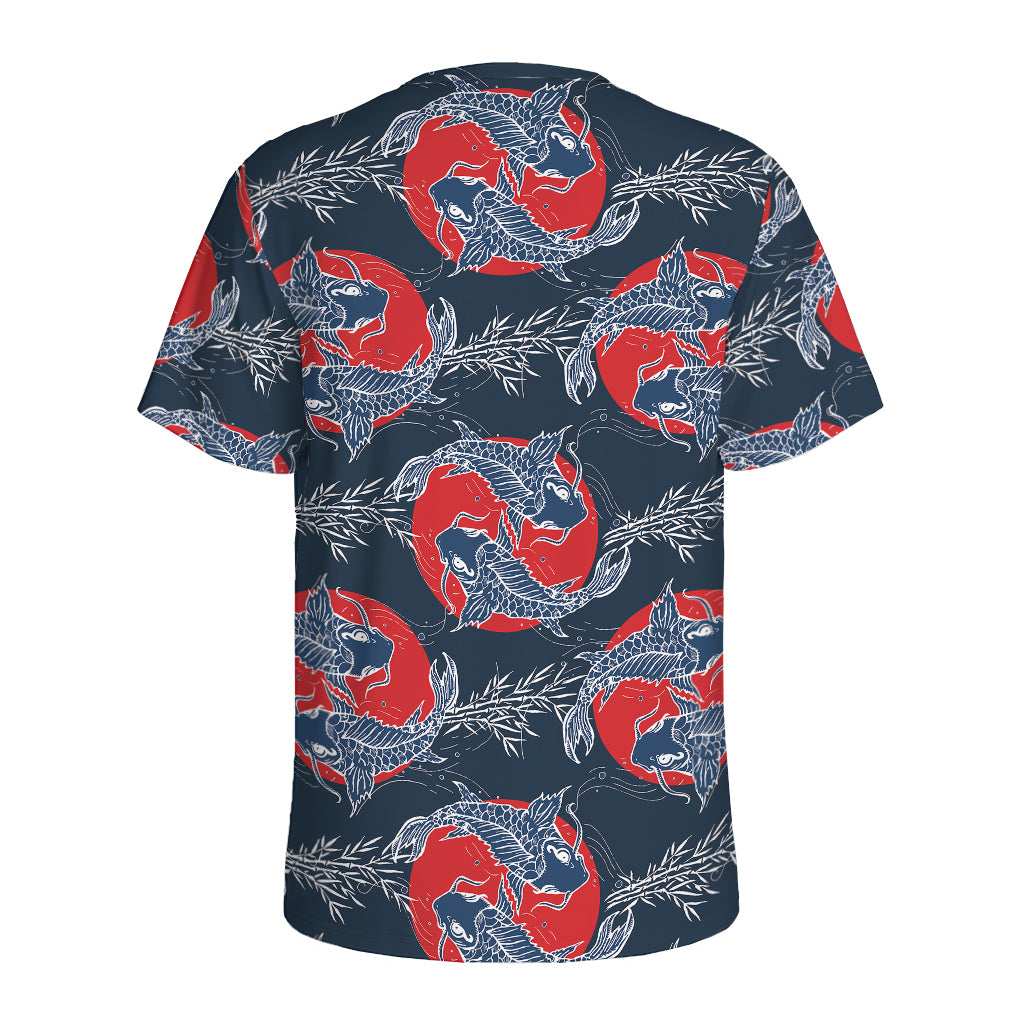 Japanese Koi Carp Fish Pattern Print Men's Sports T-Shirt