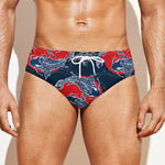 Japanese Koi Carp Fish Pattern Print Men's Swim Briefs