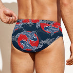 Japanese Koi Carp Fish Pattern Print Men's Swim Briefs