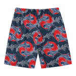 Japanese Koi Carp Fish Pattern Print Men's Swim Trunks