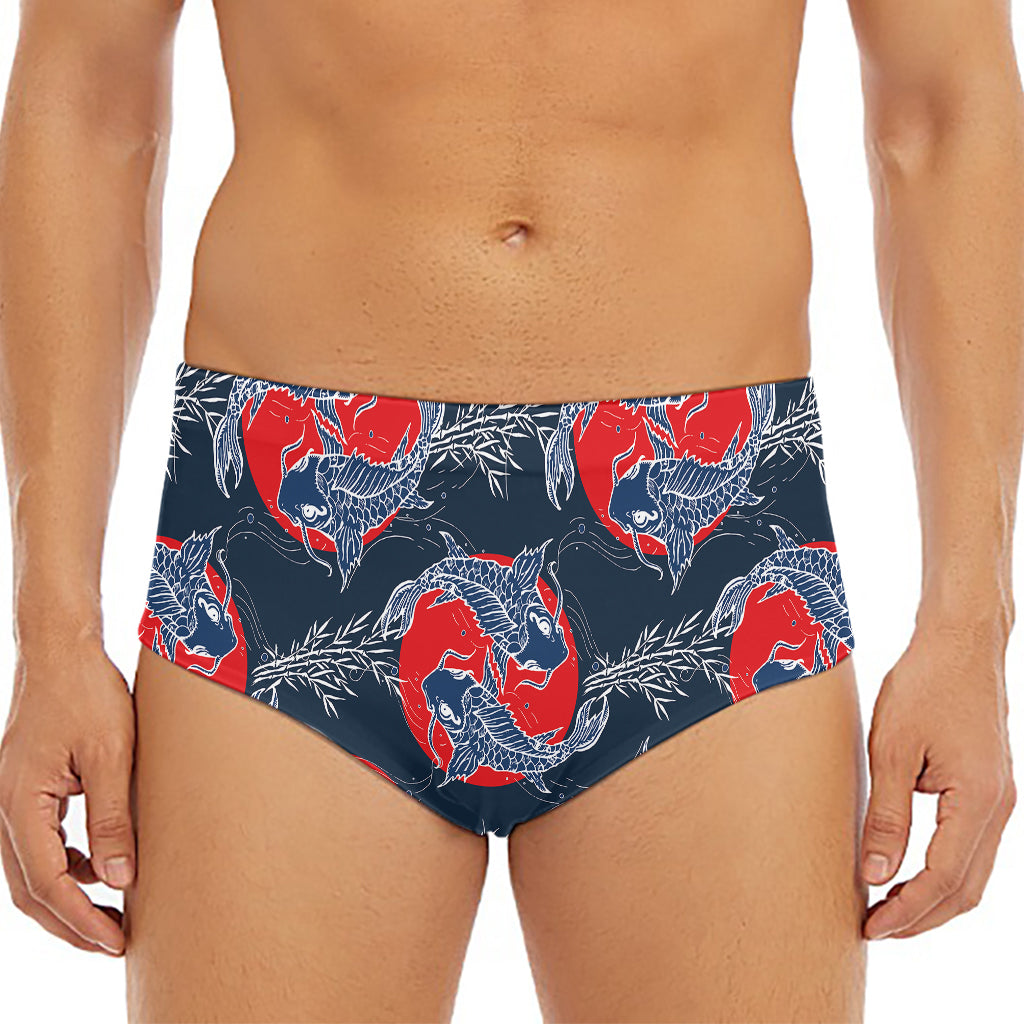 Japanese Koi Carp Fish Pattern Print Men's Triangle Swim Briefs