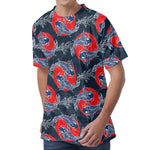 Japanese Koi Carp Fish Pattern Print Men's Velvet T-Shirt