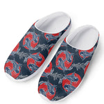 Japanese Koi Carp Fish Pattern Print Mesh Casual Shoes