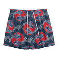 Japanese Koi Carp Fish Pattern Print Mesh Shorts