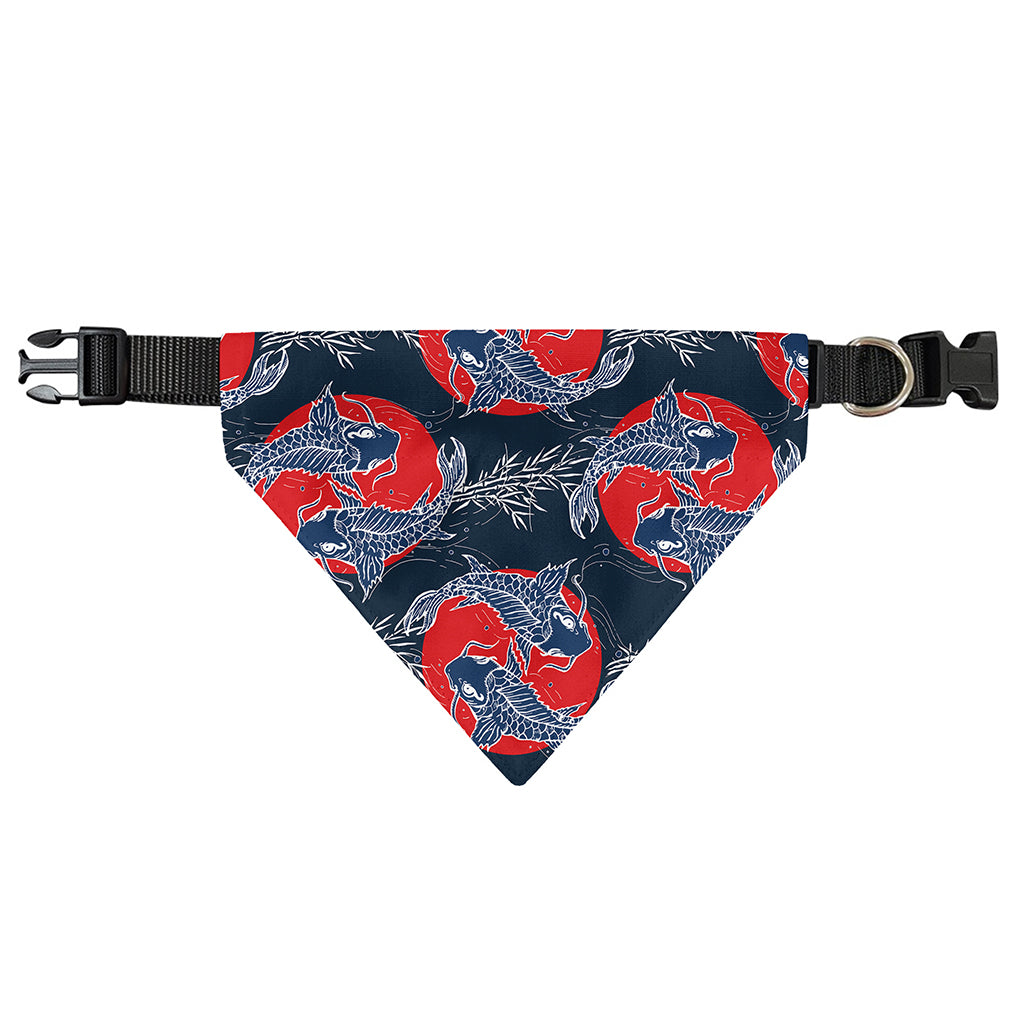 Japanese Koi Carp Fish Pattern Print Over The Collar Dog Bandana