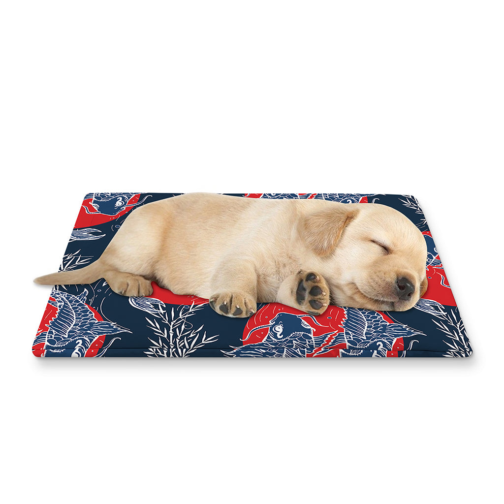 Japanese Koi Carp Fish Pattern Print Pet Cooling Mat Cover