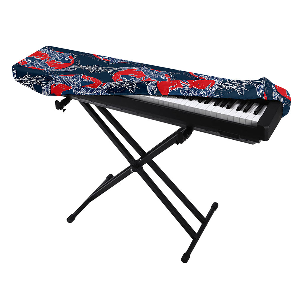Japanese Koi Carp Fish Pattern Print Piano Keyboard Cover
