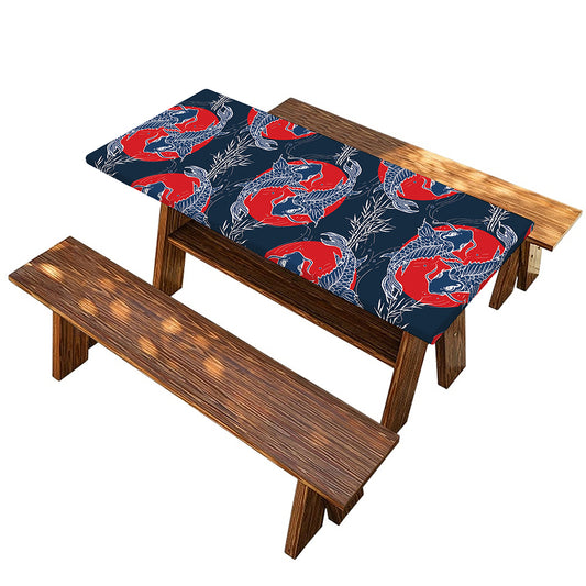 Japanese Koi Carp Fish Pattern Print Picnic Table Cover