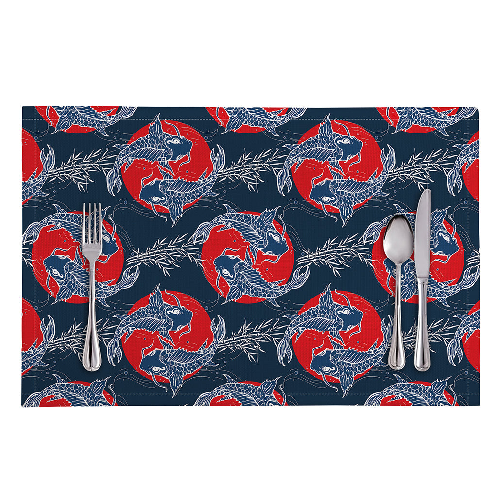 Japanese Koi Carp Fish Pattern Print Placemat