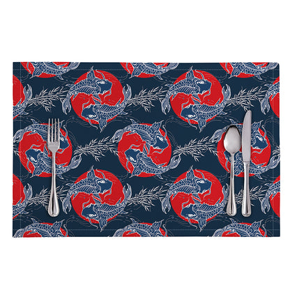 Japanese Koi Carp Fish Pattern Print Placemat