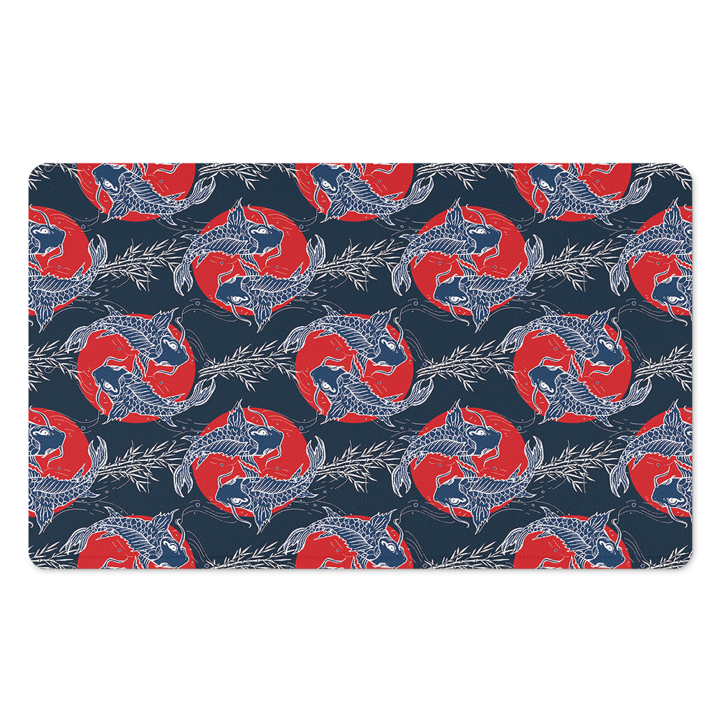 Japanese Koi Carp Fish Pattern Print Polyester Doormat