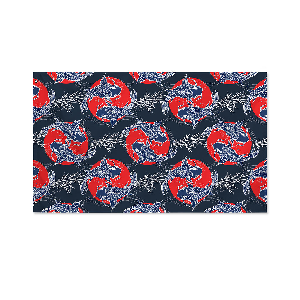 Japanese Koi Carp Fish Pattern Print Polyester Flag