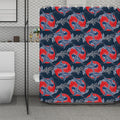 Japanese Koi Carp Fish Pattern Print Polyester Shower Curtain
