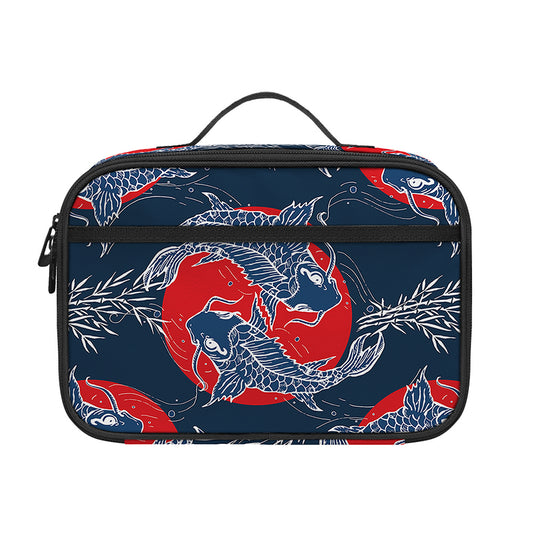 Japanese Koi Carp Fish Pattern Print Portable Lunch Bag