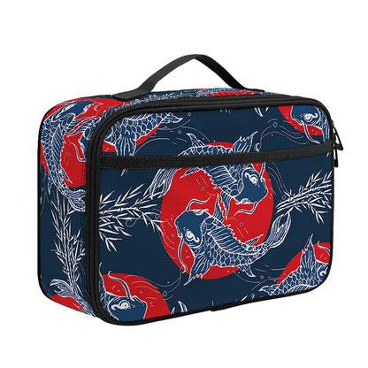Japanese Koi Carp Fish Pattern Print Portable Lunch Bag