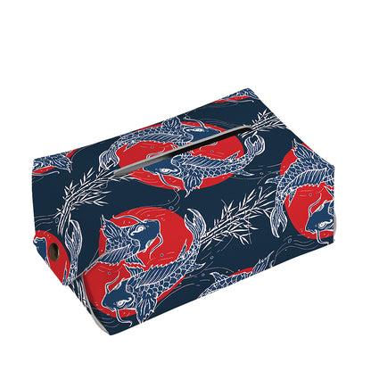 Japanese Koi Carp Fish Pattern Print Rectangle Tissue Box Cover