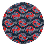 Japanese Koi Carp Fish Pattern Print Round Blanket