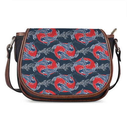 Japanese Koi Carp Fish Pattern Print Saddle Bag
