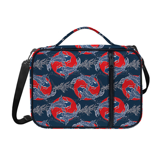 Japanese Koi Carp Fish Pattern Print Shoulder Strap Bible Bag