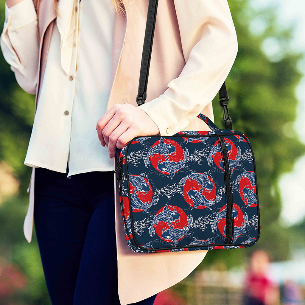Japanese Koi Carp Fish Pattern Print Shoulder Strap Bible Bag