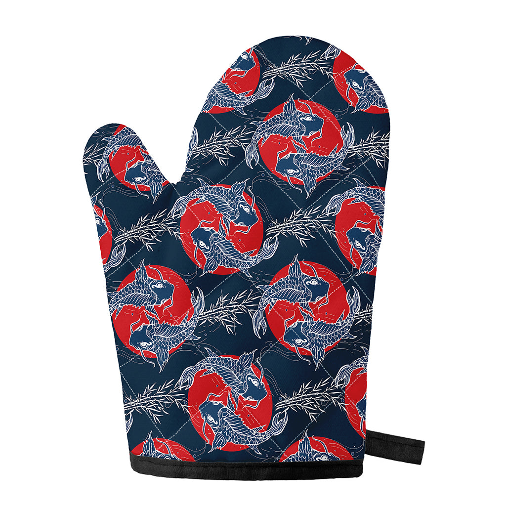 Japanese Koi Carp Fish Pattern Print Single Oven Mitt