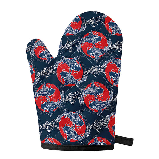 Japanese Koi Carp Fish Pattern Print Single Oven Mitt