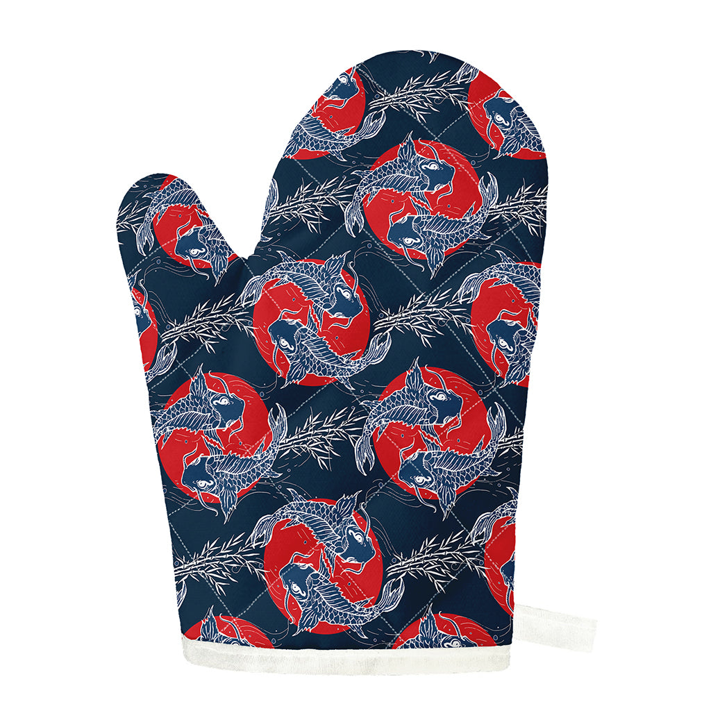 Japanese Koi Carp Fish Pattern Print Single Oven Mitt